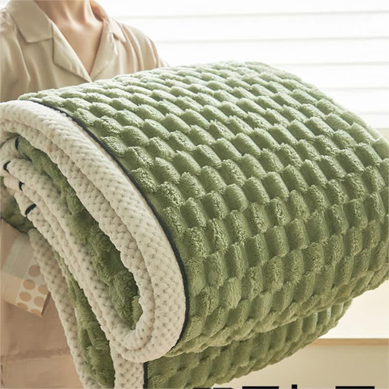 Thick Coral Fleece Throw Blanket | Reversible Polyester | Full/Queen Size