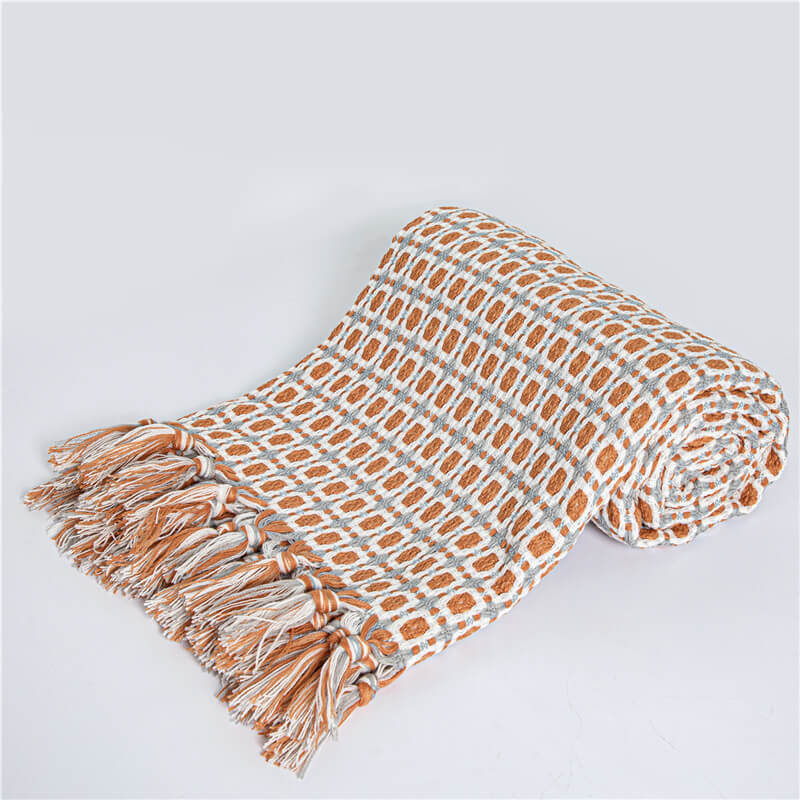 Sofa Blanket | Breathable Acrylic Fiber | Elegant Tassels