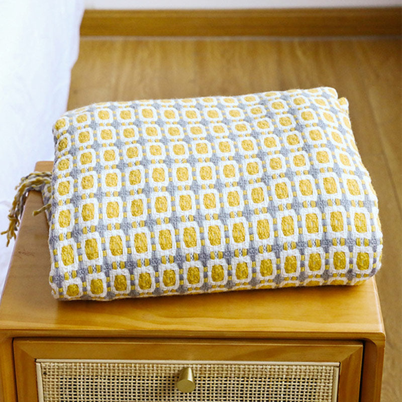 Sofa Blanket | Breathable Acrylic Fiber | Elegant Tassels