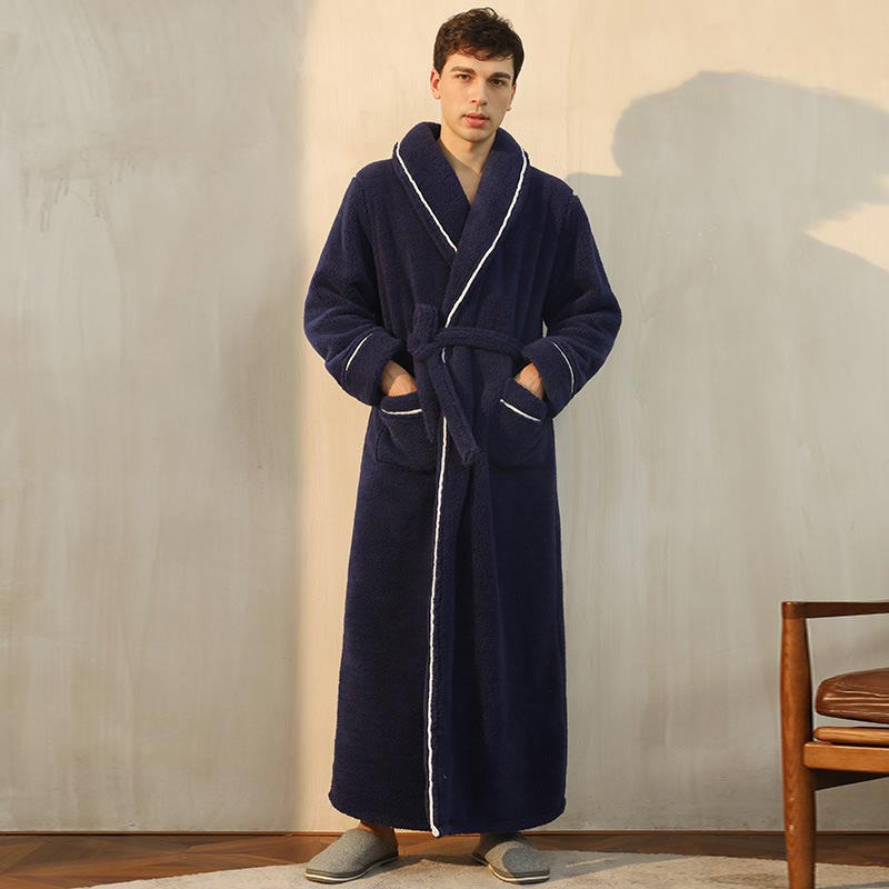 Fleece Bathrobe | Thick & Skin-Friendly | Long Length with Pockets