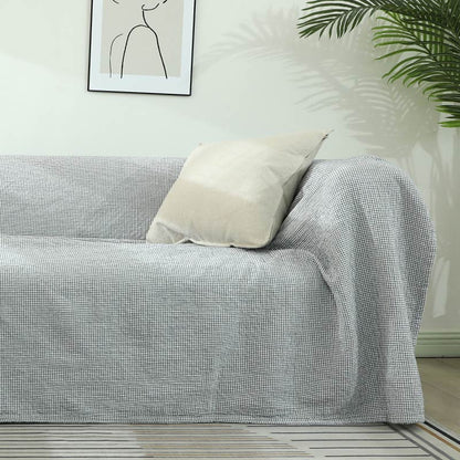 Plaid Sofa Blanket | Soft Cotton Gauze | Single Piece