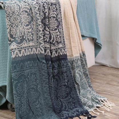 Bohemian Knit Shawl Blanket | 100% Cotton | 150cm x 190cm & 220cm x 260cm