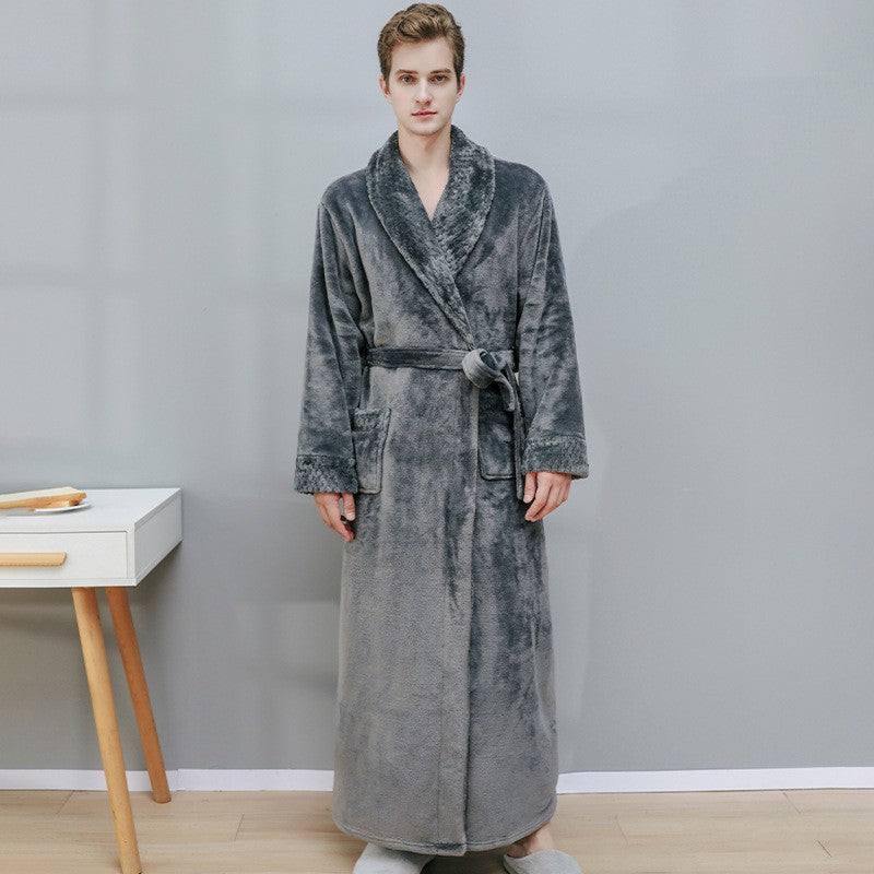 Flannel Bathrobe | Soft Polyester | Solid Color