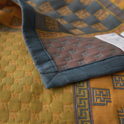 Cotton Gauze Quilt Set | 100% Organic Cotton | Retro Print with Pillowcases