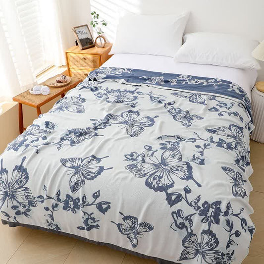Bamboo Fiber Blanket | Butterfly Pattern | Full Size 59" x 79"