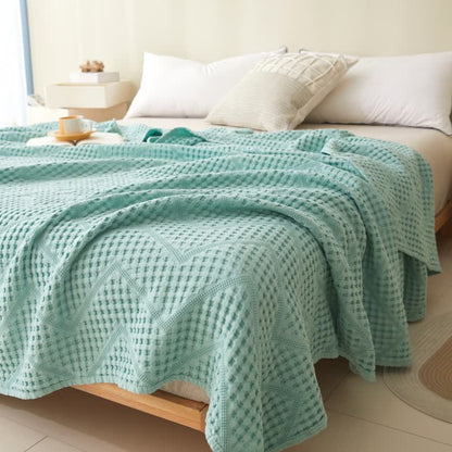 Organic Cotton Waffle Quilt | Eco-Friendly & Moisture Absorbent | Full/Queen Size