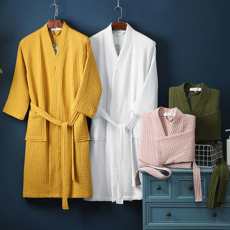 V-neck Bathrobe | 100% Pure Cotton | Unisex, Comfortable Fit