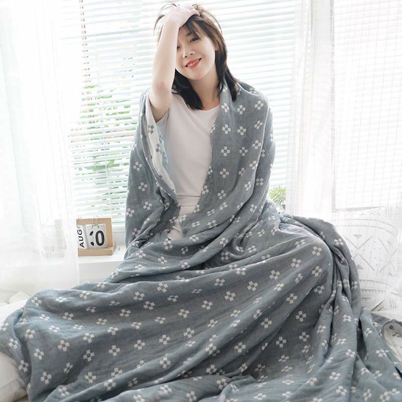 Mini White Plaid Quilt | 100% Organic Cotton | Lightweight Summer Bedding