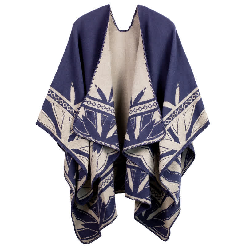 Acrylic Shawl Cape | Ultra-Soft Fabric | Retro Pattern