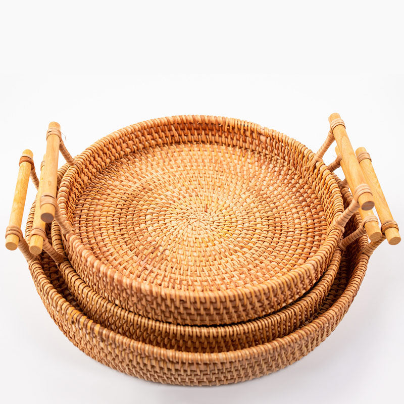Rattan Tray Set | Eco-Friendly Hand Woven | 3 Sizes (S, M, L)