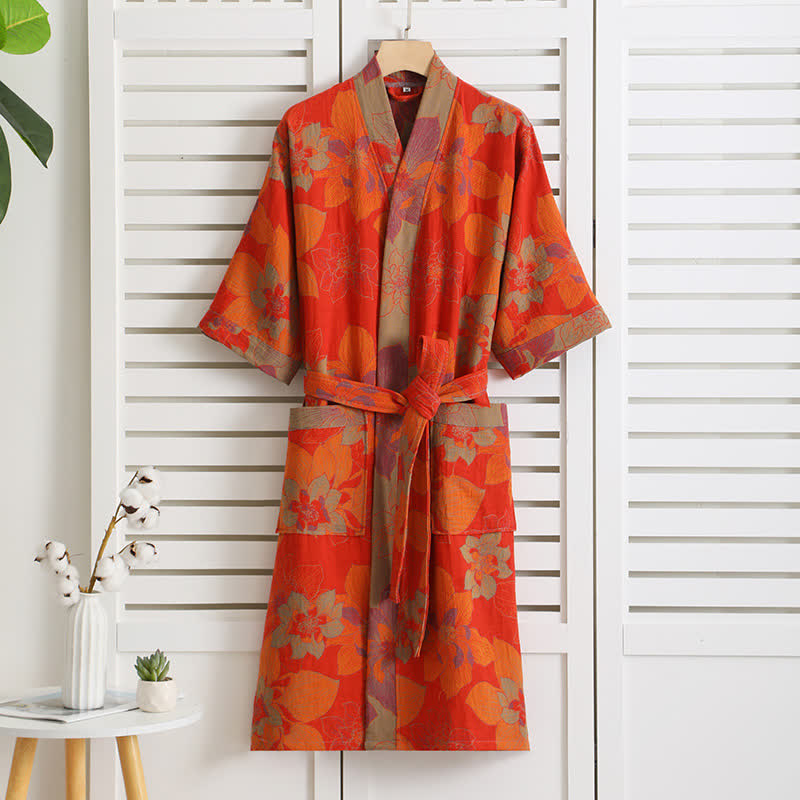 Floral Cotton Bathrobe | Premium Softness | Summer Wear