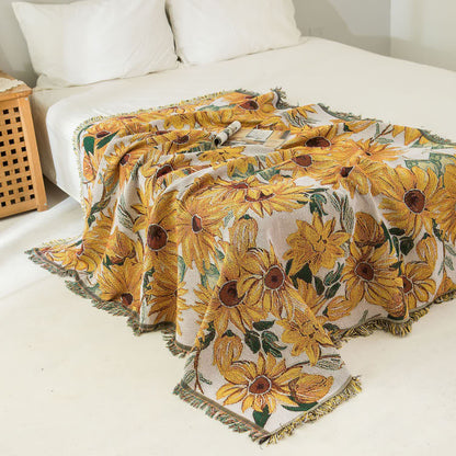 Sunflower Tapestry Blanket | Polycotton | Multiple Sizes