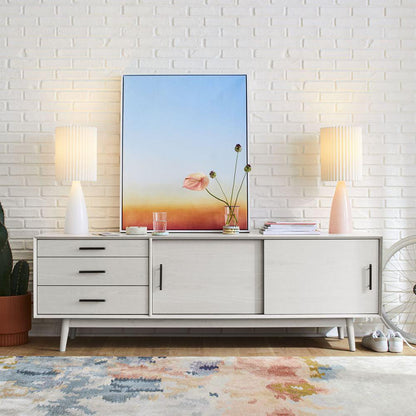 Delilah Table Lamp | Glass, Fabric | White