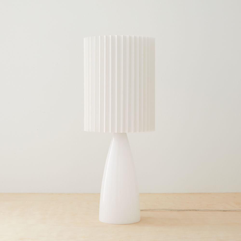 Delilah Table Lamp | Glass, Fabric | White