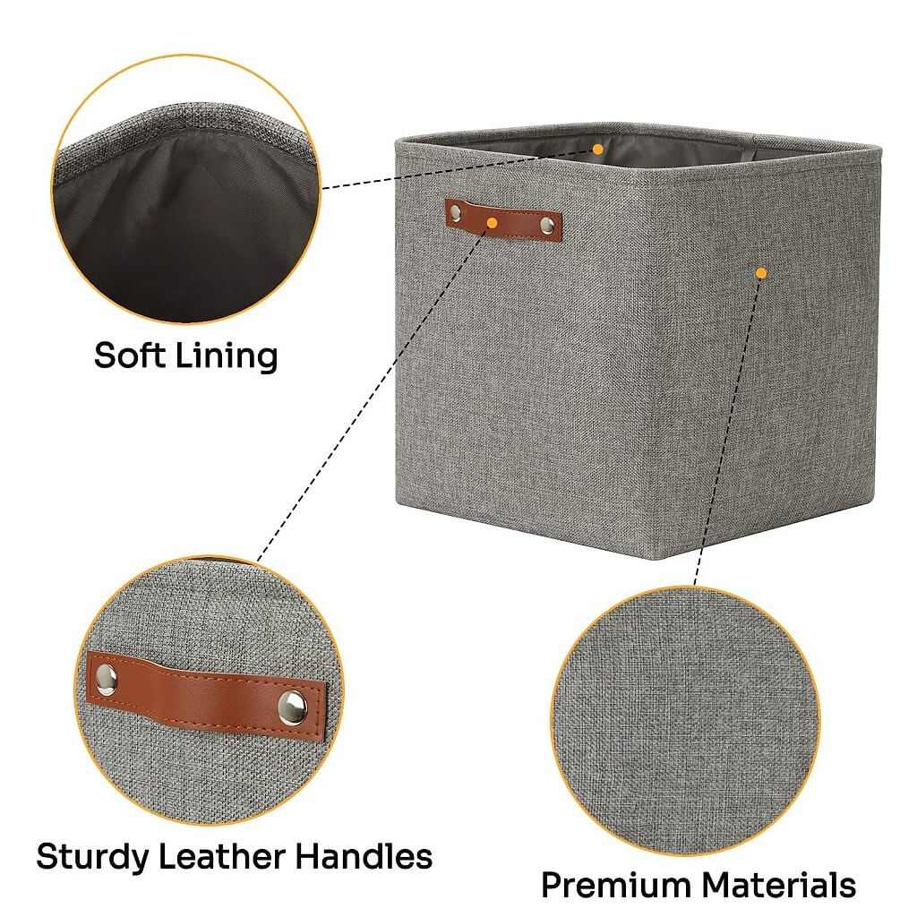 Canvas Storage Cube Box | High-Quality Fabric | 3 Pack