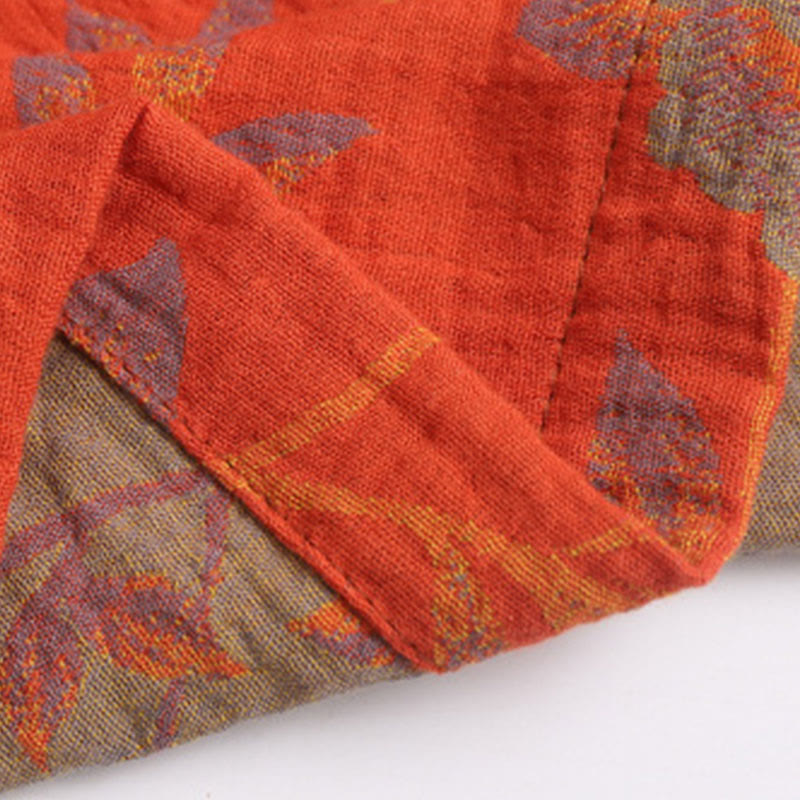 Unisex Cotton Bathrobe | V-Neck Double-Layer Jacquard