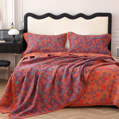 Organic Cotton Floral Quilt | Eco-Friendly | Available in Full, Queen, King Sizes