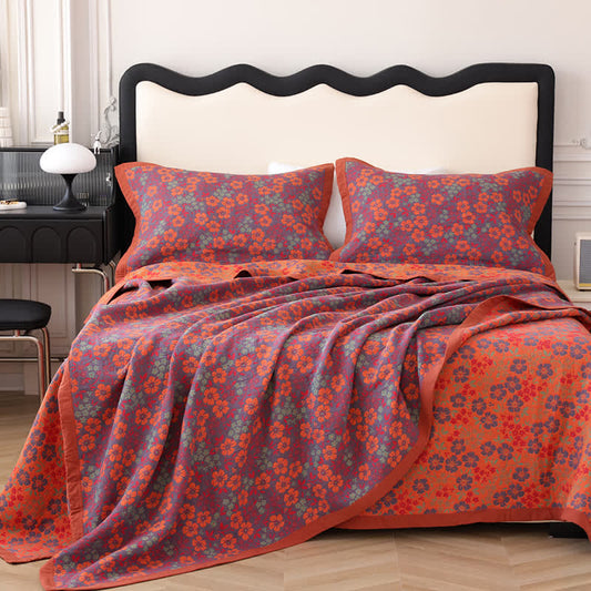 Organic Cotton Floral Quilt | Eco-Friendly | Available in Full, Queen, King Sizes