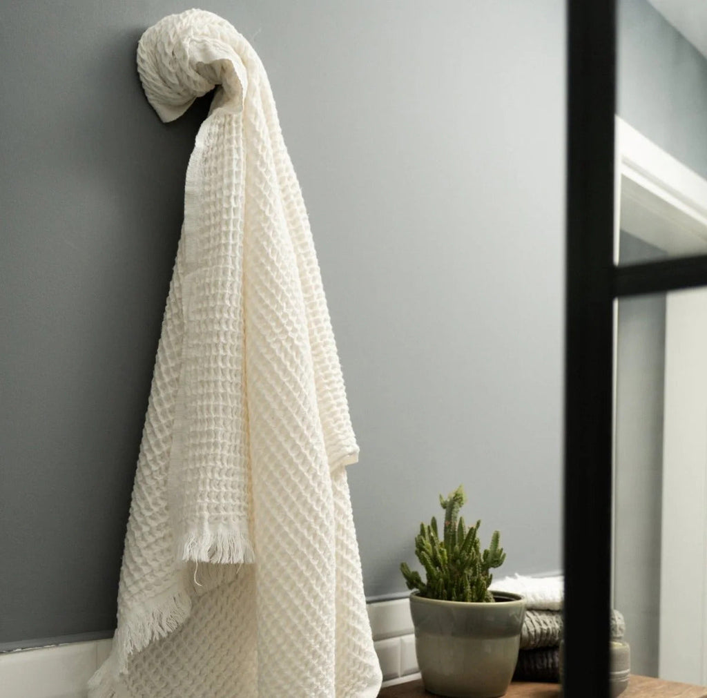 Duru Waffle Towel | Organic Turkish Cotton | White