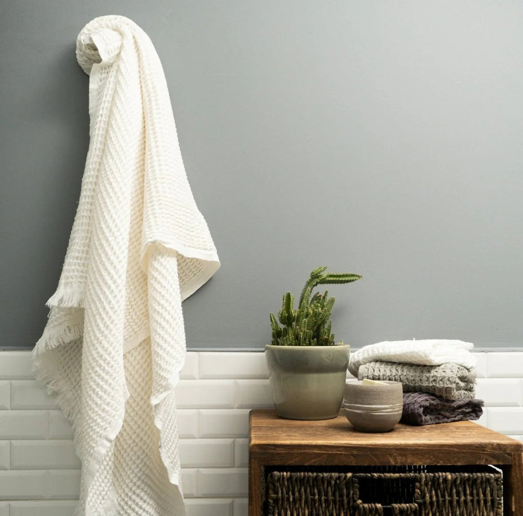 Duru Waffle Towel | Organic Turkish Cotton | White
