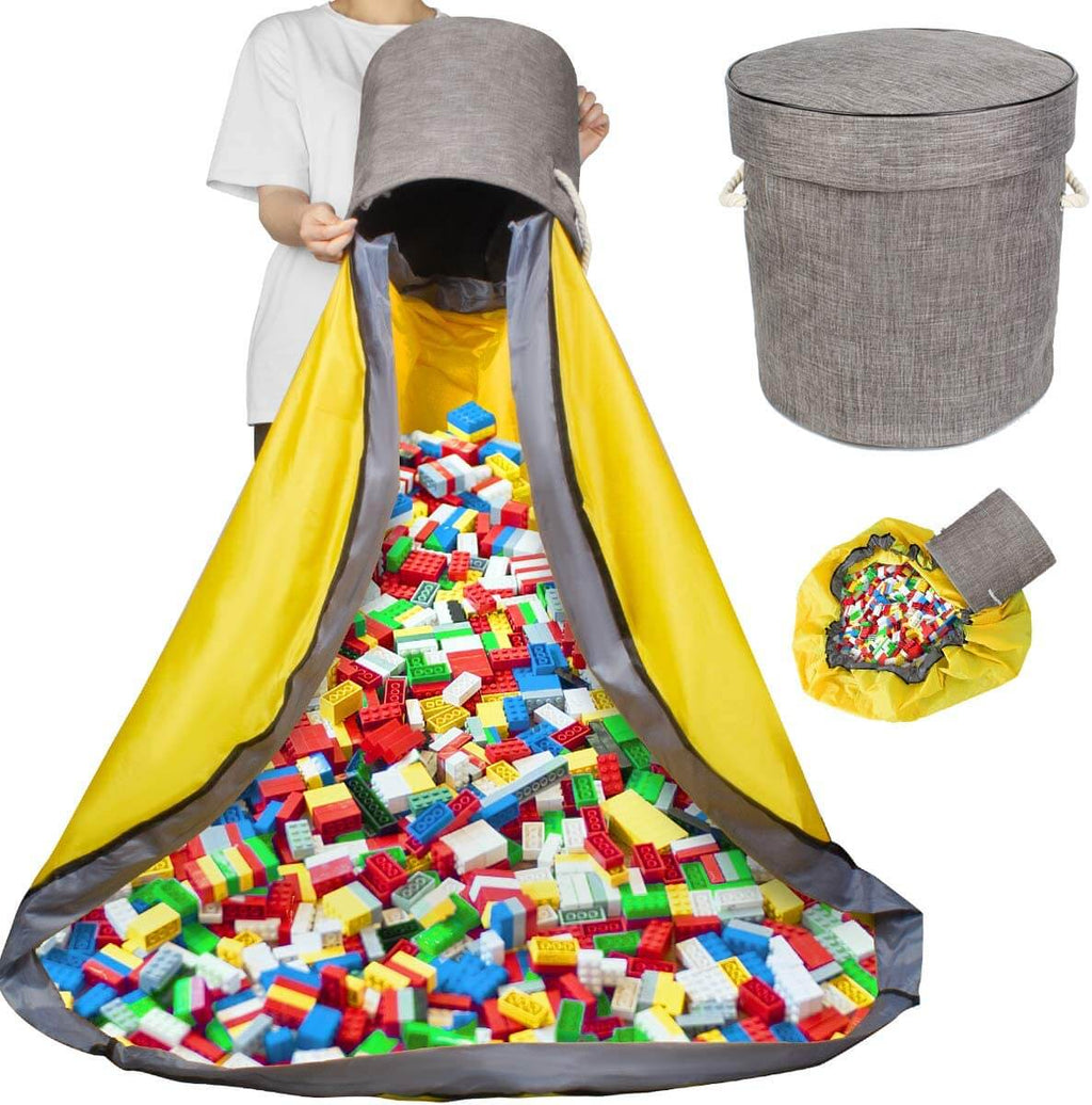 Toy Storage Basket Organizer | Durable with Play Mat | 30cm Diameter