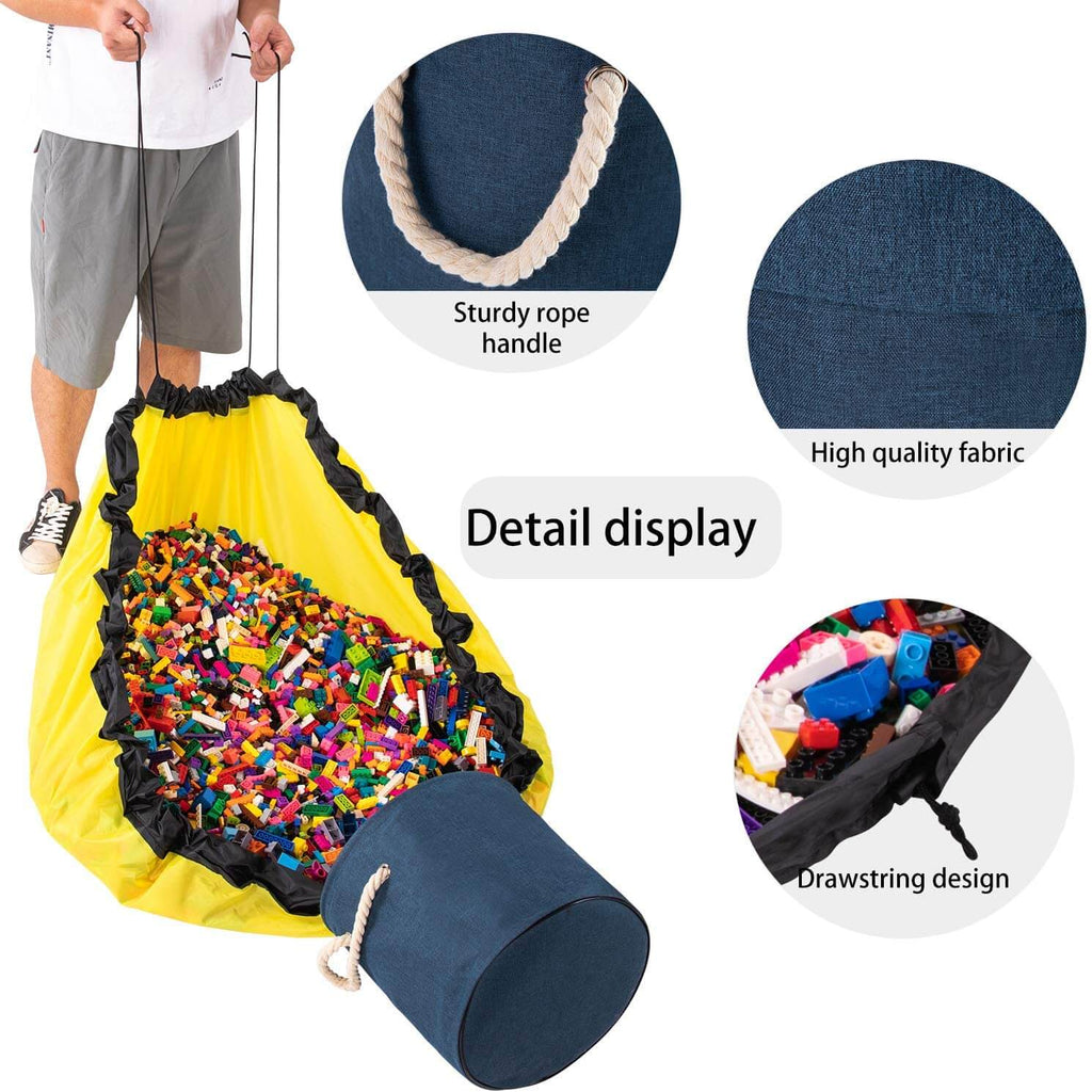 Toy Storage Basket Organizer | Durable with Play Mat | 30cm Diameter
