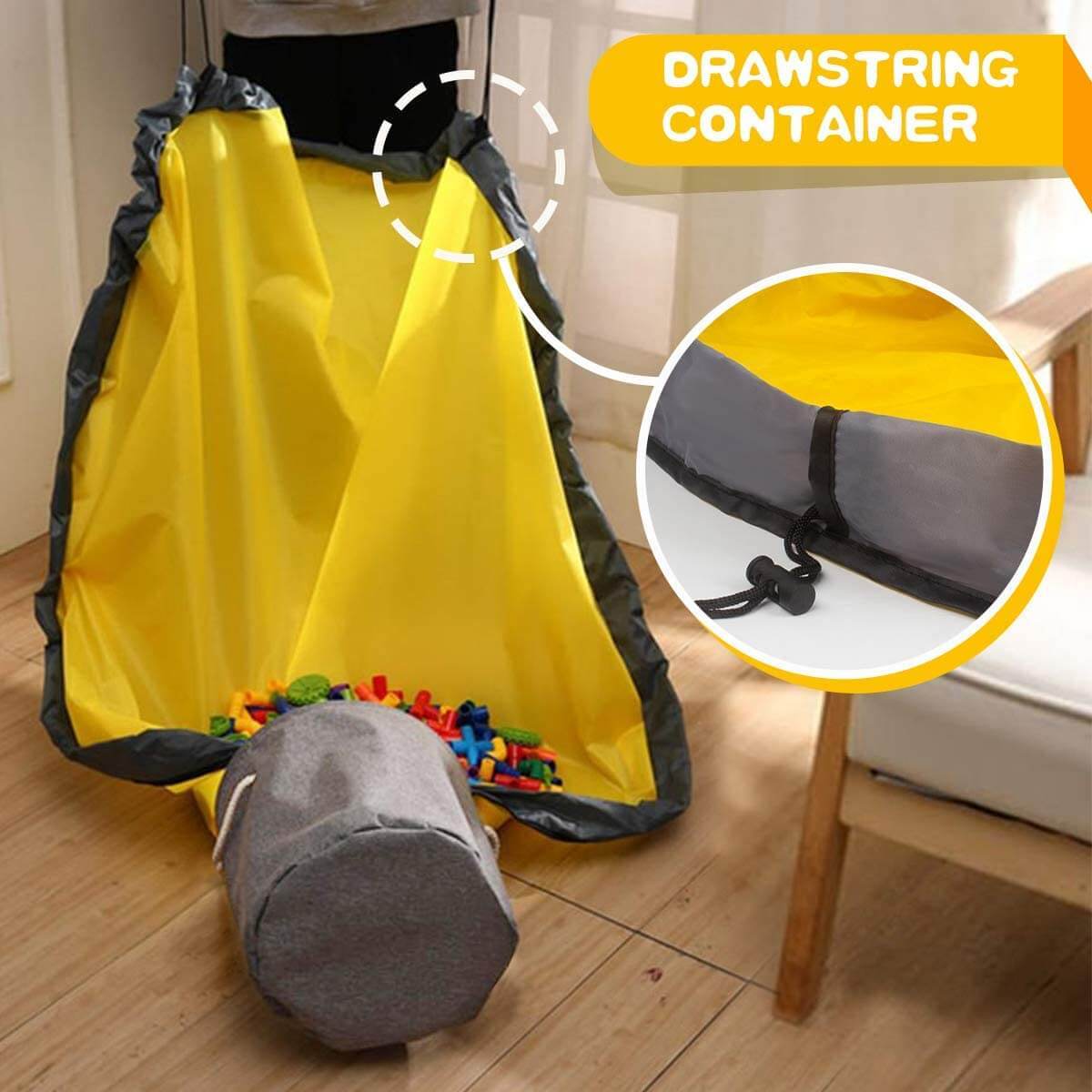 Toy Storage Basket Organizer | Durable with Play Mat | 30cm Diameter