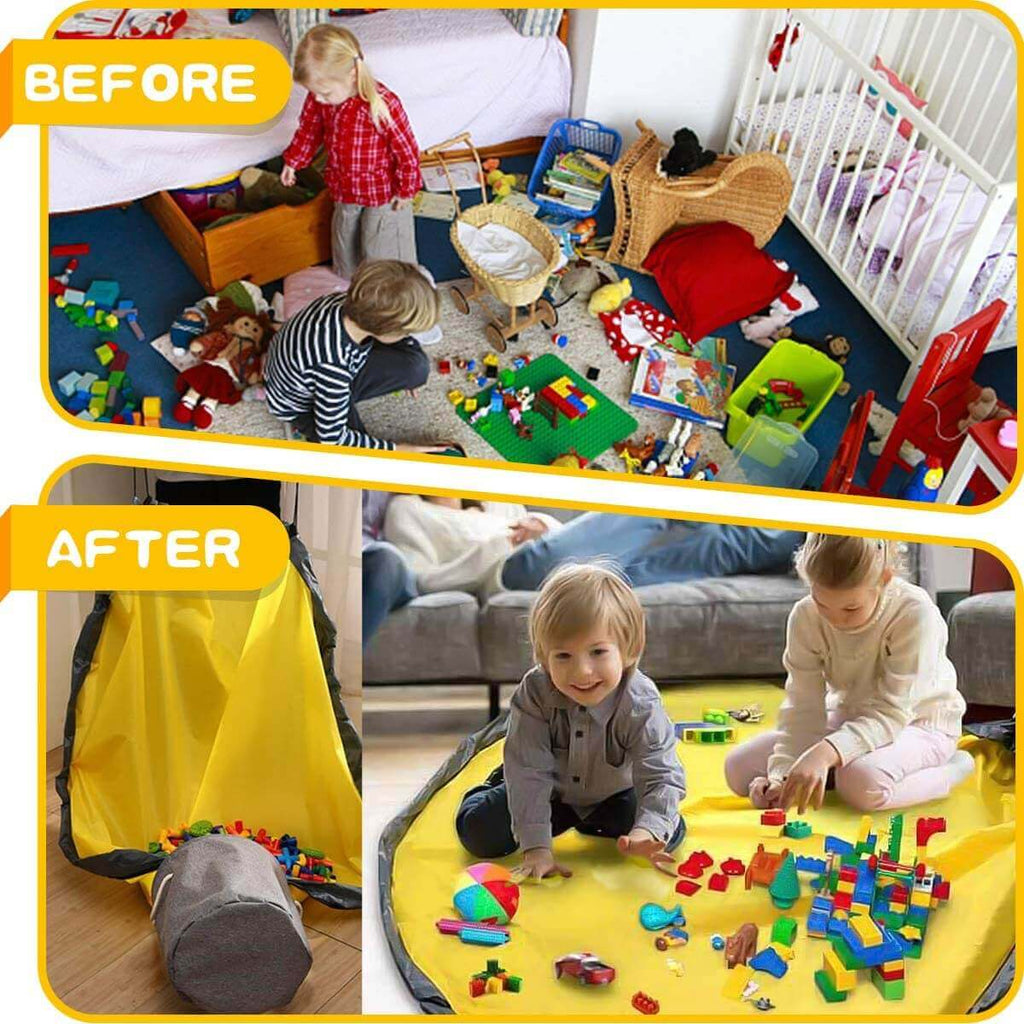 Toy Storage Basket Organizer | Durable with Play Mat | 30cm Diameter