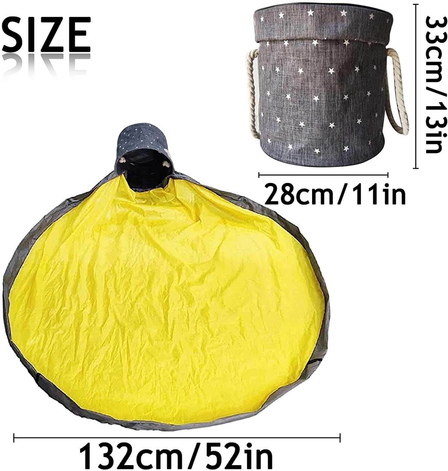 Toy Storage Basket Organizer | Durable with Play Mat | 30cm Diameter