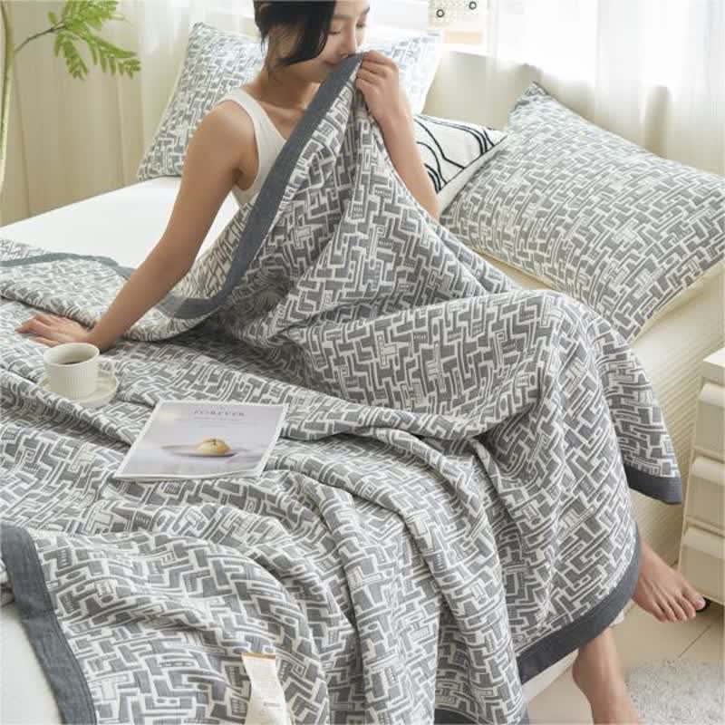 Modern Cotton Gauze Quilt Set | Hypoallergenic & Eco-Friendly | Full/Queen Size Options