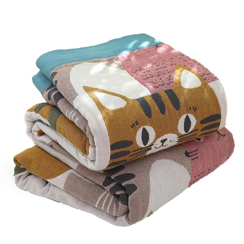Cotton Quilt | Reversible Cute Cat Design | Full Size