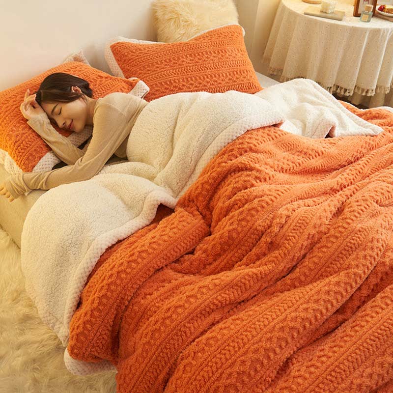 Jacquard Fleece Blanket | Double-Sided Polyester | Queen Size
