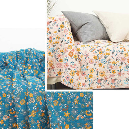 Garden Flower Blanket | Soft Cotton Gauze | Reversible Design