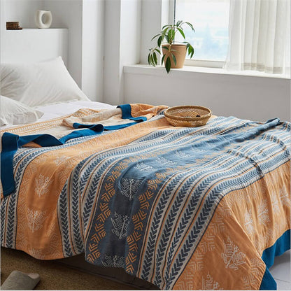 Reversible Cotton Quilt | Wheat Ear Texture | Full/Queen Size
