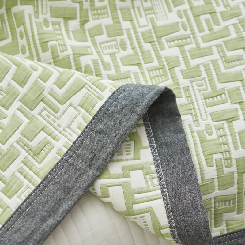 Modern Cotton Gauze Quilt Set | Hypoallergenic & Eco-Friendly | Full/Queen Size Options