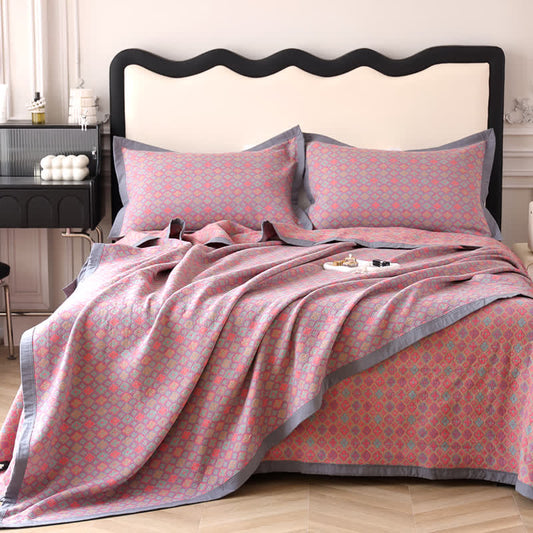Organic Cotton Floral Quilt | Eco-Friendly Jacquard | Full, Queen, King Sizes