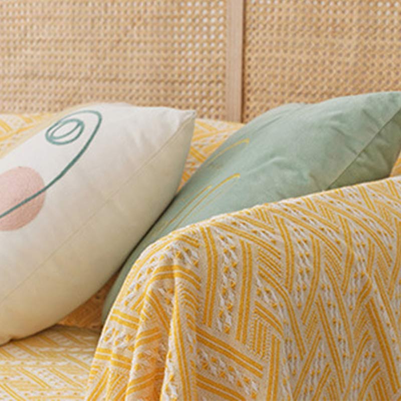 Cotton Tassel Blanket | Reversible & Lightweight | Bohemian Design