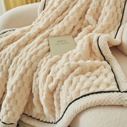 Thick Coral Fleece Throw Blanket | Reversible Polyester | Full/Queen Size