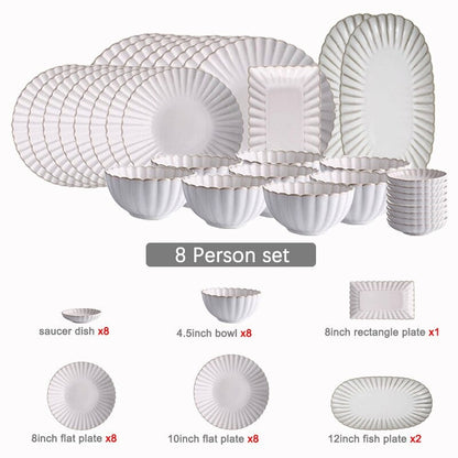 Ceramic Dinnerware Set | Luxury Design | Service for 4, 6, or 8