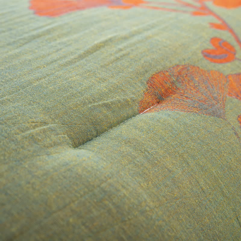 Rustic Ginkgo Leaf Bedding Set | 100% Organic Cotton | Includes Quilt & 2 Pillowcases