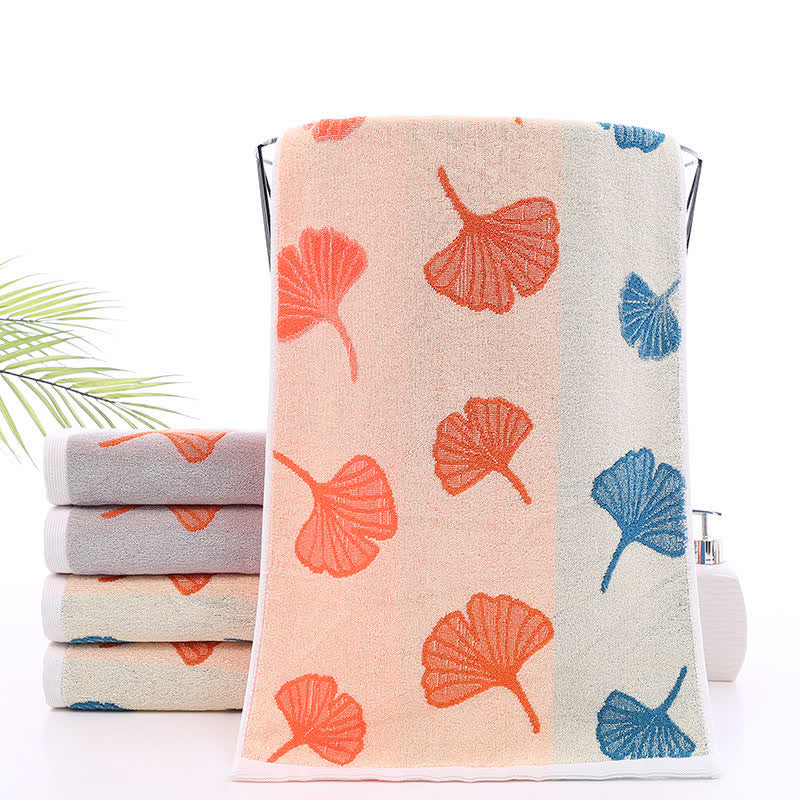 Pure Cotton Towel | Ginkgo Leaf Design | 35cm x 75cm