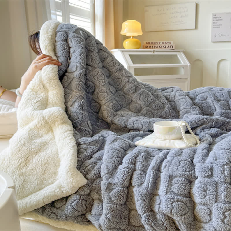 Love Print Sherpa Fleece Blanket | Premium Softness | Full & Queen Sizes