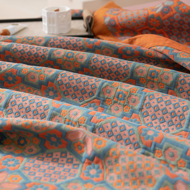 Floral Reversible Quilt | 100% Organic Cotton | Full/Queen/King Sizes
