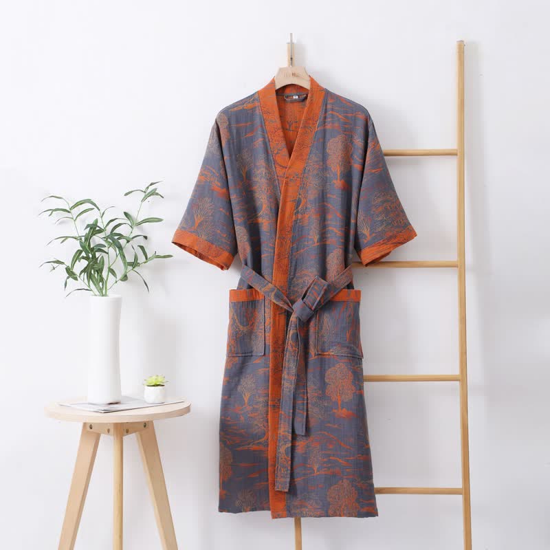 Cotton Gauze Bathrobe | Lightweight Pure Cotton | Natural Style