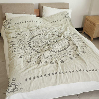Cotton Reversible Quilt | Chic Mandala Design | Full/Queen Size