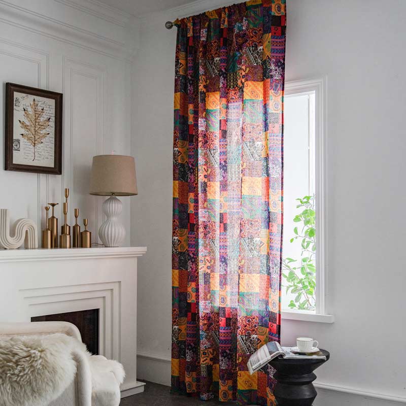 Boho Window Curtains | Cotton & Linen | Semi-Blackout