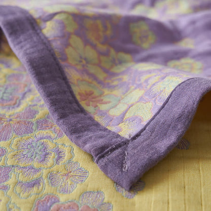 Rustic Floral Quilt | 100% Organic Cotton | Purple | Full/Queen/King Options