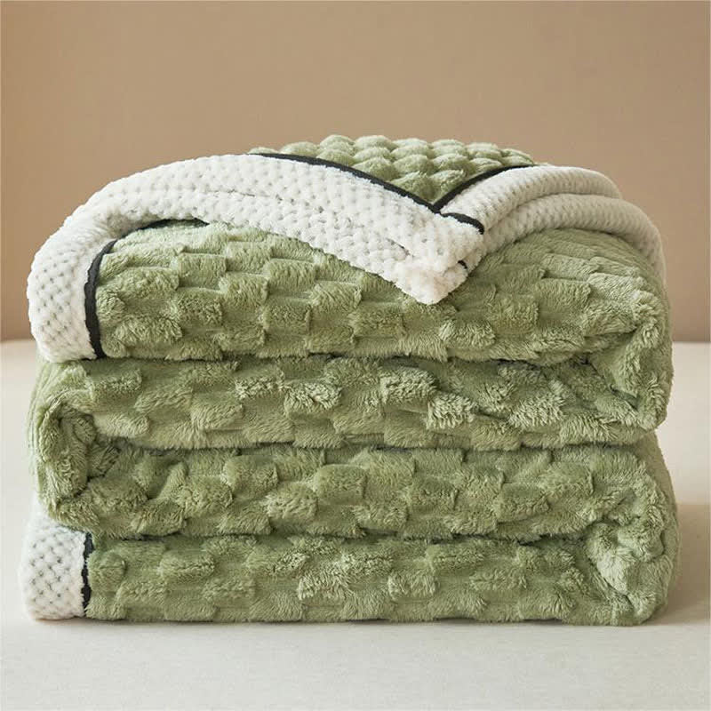 Thick Coral Fleece Throw Blanket | Reversible Polyester | Full/Queen Size