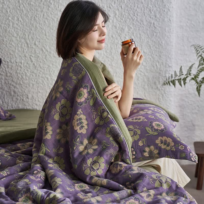 Floral Quilt Set | 100% Organic Cotton | Queen Size