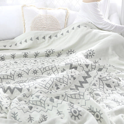 Cotton Reversible Quilt | Chic Mandala Design | Full/Queen Size
